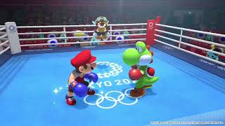 Mario and Sonic at the Tokyo Olympic Games boxing : Mario vs Yoshi