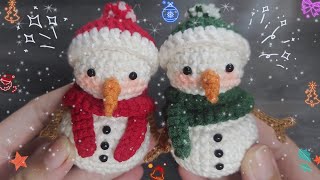 #5 Cách Móc Người Tuyết Bằng Len Vô Cùng Dễ Thương - Ốc Sên Handmade | How to crochet Snow Man?☃️☃️