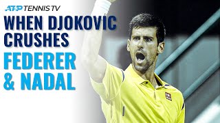 Four Times Djokovic Crushed Federer & Nadal! 💪