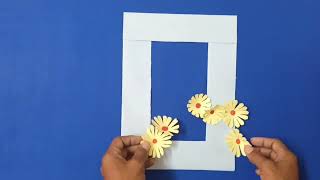 Beautiful Photo frame craft | Craft supper ideas | making useful from waste paper | craft flower