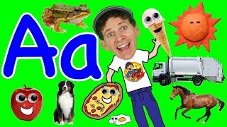 Two Words Alphabet Phonics Song |  Animals, Transportation, Food | Learn English Kids