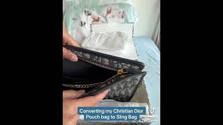 Christian Dior Montaigne Pouch To Sling Bag #montaignepouch #christiandiorpouch