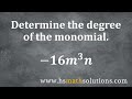 Determining the Degree of a Monomial (Example)