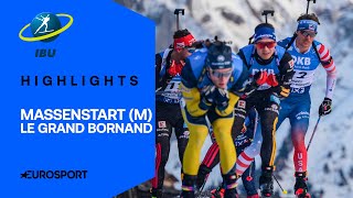 Krimi beim Massenstart der Männer | Highlights deutsch | Le Grand Bornand | Biathlon