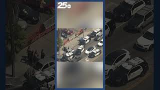 LA County sheriff's opened fire, after man slammed into a light pole after a chaotic chase Wednesday