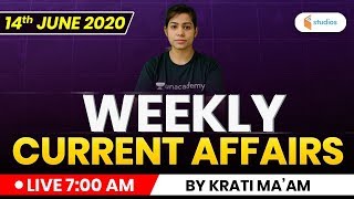 Weekly Current Affairs 2020 | Current Affairs MCQ by Krati Ma'am | Current Affairs 2020