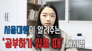 서울대생의 '공부하기 싫을 때' 대처법