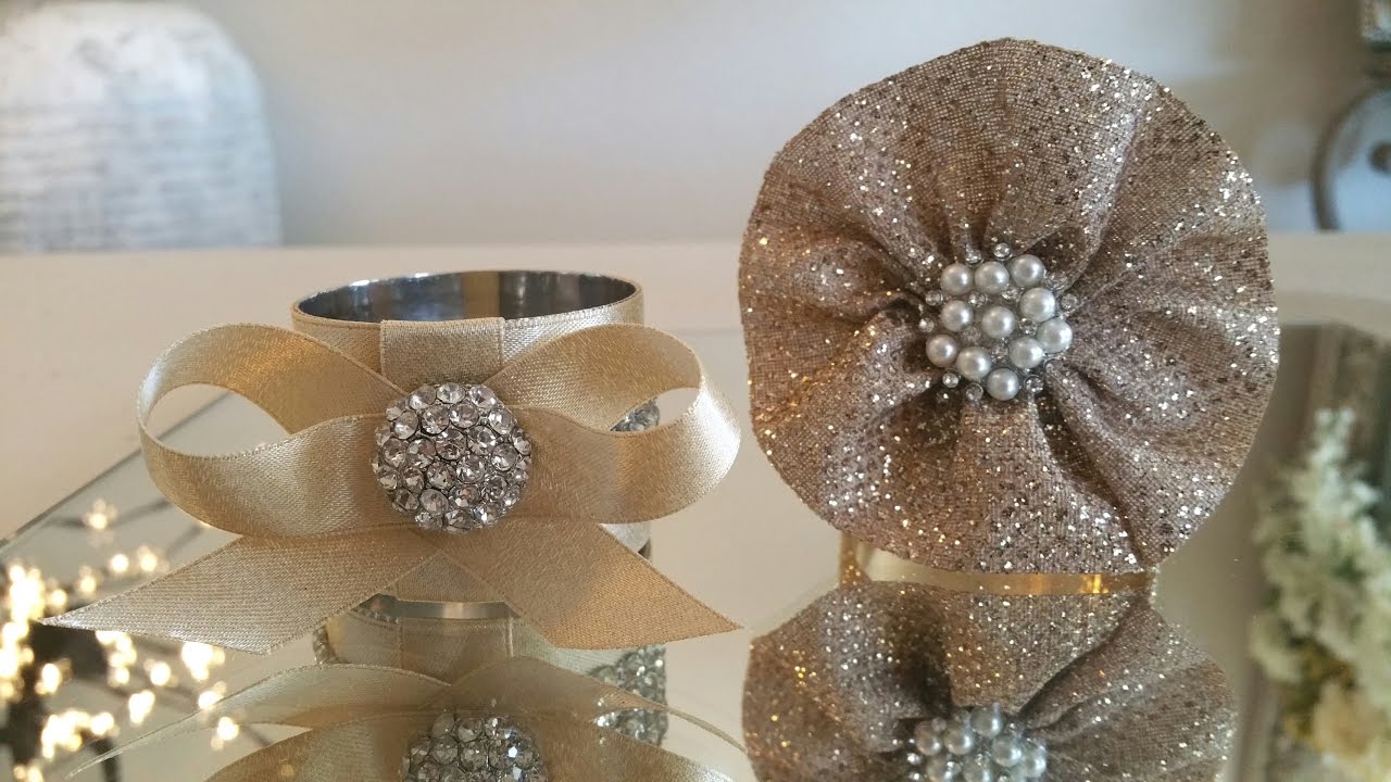 DIY| BLING NAPKIN RING HOLDERS UNDER $3.00 TO MAKE - YouTube