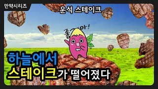 🍠 만약 스테이크를 하늘에서 떨어뜨린다면 익을까? (4분 삭제) l 운석 스테이크 먹을사람?