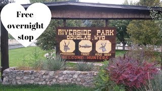 Riverside Park, Douglas WY Free camping.  Nice spot with room.  Rockwood Mini Lite 2109s