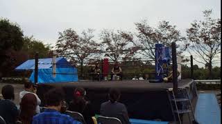 SWS学生プロレス　大わらい。いいよ 20191026土曜晴れ　帝京大学学園祭 中島一