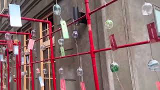 小樽風鈴祭り。風鈴ゲート❣️Japan Otaru glate wind chimes tunnel \u0026 japan traditional children play❣️