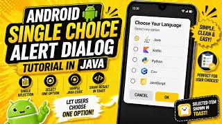 ANDROID - SINGLE CHOICE ALERT DIALOG TUTORIAL IN JAVA