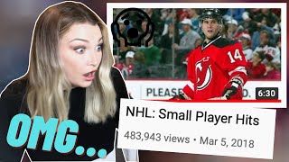 New Zealand Girl Reacts to NHL SMALL PLAYER HITS 😱😨