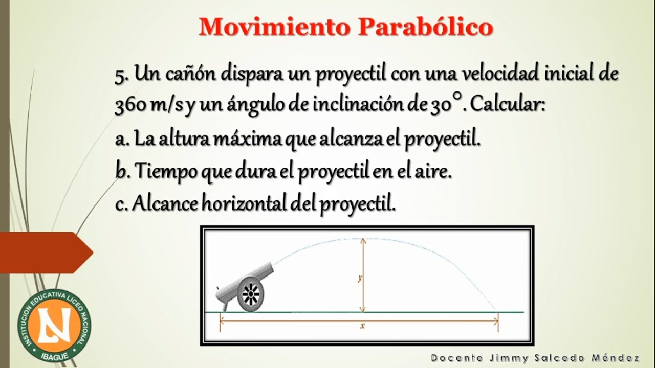 #33 Problema De Aplicación 5 Movimiento Parabólico - YouTube