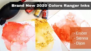 Brand New 2020 Release Ranger Alcohol Ink Swatches (Sienna, Dijon, Ember) - Tim Holtz