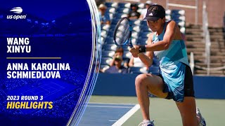 Wang Xinyu vs. Anna Karolina Schmiedlova Highlights | 2023 US Open Round 3