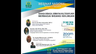 Webinar Nasional Forensic Linguistics Prodi HPI Fak. Syariah IAIN Jember 28 Juli 2020