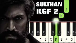 Sulthan Song | KGF 2 | Piano tutorial | Piano Notes | Piano Online #pianotimepass #kgf2 #yash