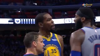 Kevin Durant FIGHTS Andre Drummond After PUSHING Steph Curry To The GROUND!
