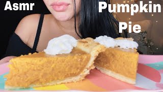 Asmr Eating Pumpkin Pie with Whip Cream Soft Eating Sounds No Talking