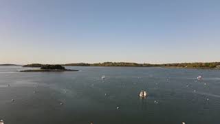 Drone Flight over Hingham Harbor in Hingham, MA USA