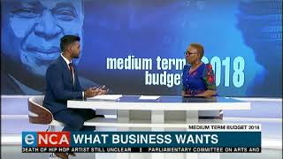 Minister of Small Business Development, Lindiwe Zulu reacts to the mid-term budget