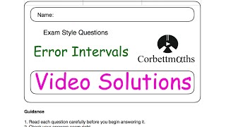 Error Interval Answers - Corbettmaths