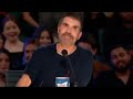 golden buzzer simon cowell crying to hear the song air suplly homeless on the big world stage