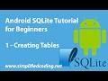 Android SQLite Tutorial for Beginners - Creating Tables #1