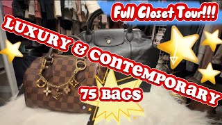 Full Handbag Collection ~ 75 Bags!!!  Luxury & Contemporary from LV & YSL to Coach & Longchamp...