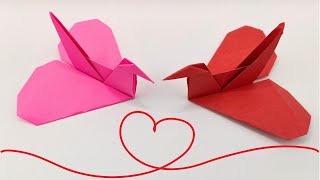 Origami CRANE HEART ♥️ How to make a paper hearts
