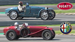 LEGENDARY Pre-War Racecars on Track! - Alfa Romeo 8C 2300 Monza VS Bugatti Type 51!