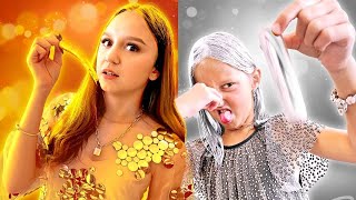 Предизвикателство ЗЛАТО VS СРЕБРО !! Gold VS Silver Food Challenge