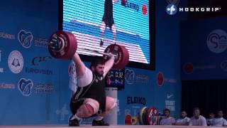 Chingiz Mogushkov \u0026 Irakli Turmanidze 201/202kg Snatch @ 2015 Europeans