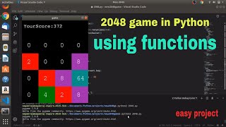 2048 GUI game using functions in python with code [easy]