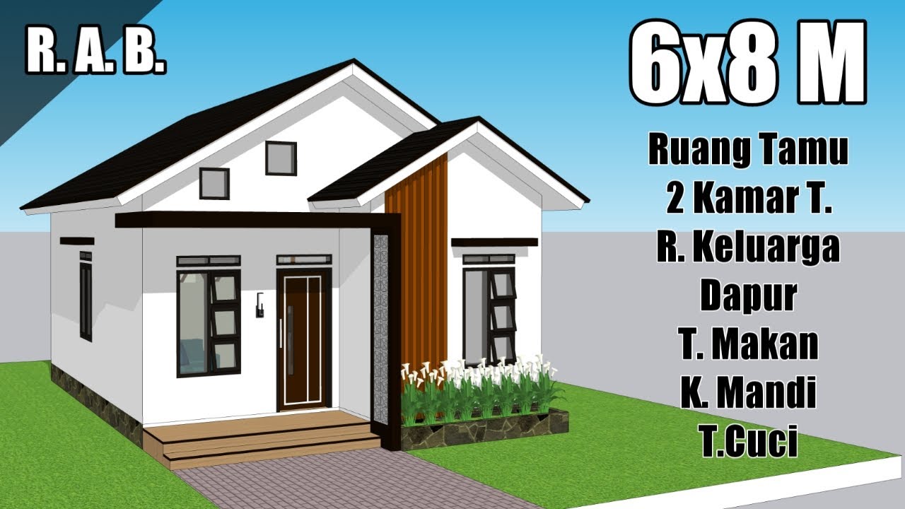 Rumah Kecil Super Lengkap !! - Desain Rumah Minimalis Sederhana 6x8 ...