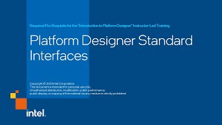 Platform Designer Standard Interfaces