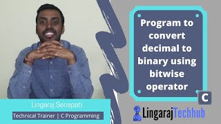 convert decimal to binary number system using bitwise operator