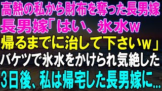 高熱の私から財布を奪った長男嫁、氷水をかけて気絶させたその理由？3日後、帰宅した長男嫁に起きた...