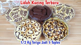 Lidah Kucing Terbaru, 1/2 Kg Terigu Jadi 5 Toples