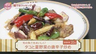 タコと夏野菜の唐辛子炒め