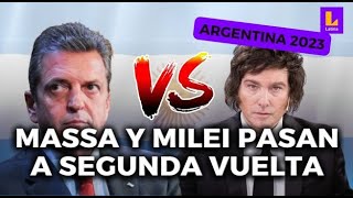 Elecciones Argentina 2023: Sergio Massa y Javier Milei pasan a segunda vuelta