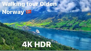 Walking tour Olden, Norway 🇳🇴 4K HDR Прогулка по Городу Олден, Норвегия 🇳🇴