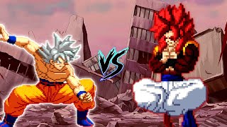 Son Goku V3.4 OP (all form) VS Super Gogeta SSJ4 OP (all form) in Jump Force Mugen