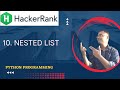 Nested List | Hackerrank Python Solution | Full Explanation | Python Programming Answers