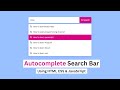 Build Autocomplete Search Bar Using JavaScript