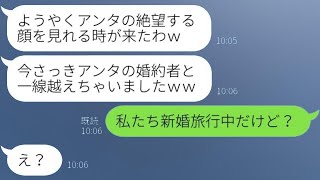 新婚旅行中に自称美人の同級生から「婚約者を奪ってやるw」と見下される連絡が来た。その略奪女に衝撃の真実を告げた時の反応が面白かった。