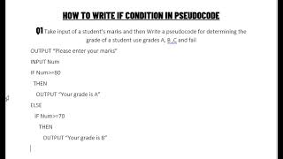 How To Write If Condition In Pseudocode for IGCSE