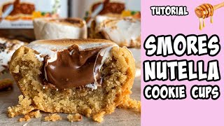 S'mores Nutella Cookie Cup! Recipe tutorial #Shorts